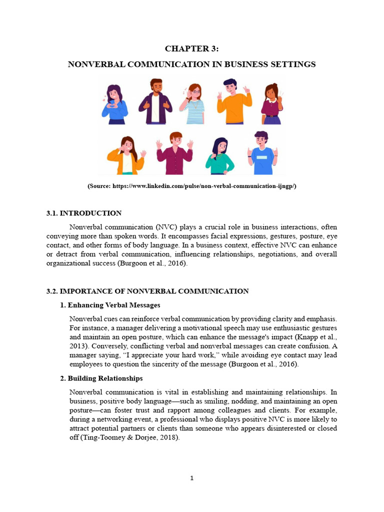 Nonverbal Communication in Business | PDF | Nonverbal Communication ...