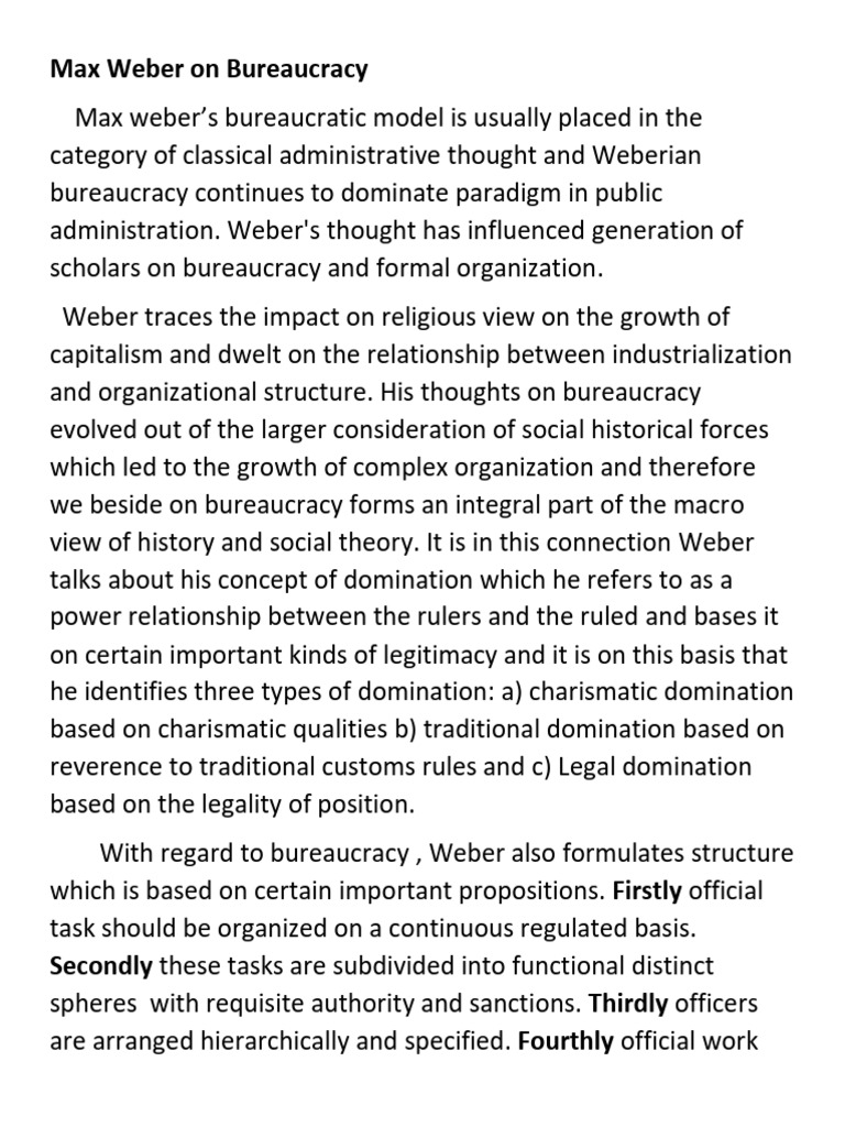 Weber and Marx on Bureaucracy Analysis | PDF | Bureaucracy | Max Weber