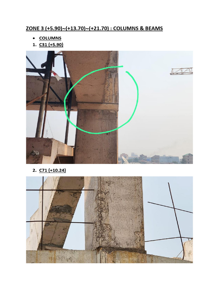 ZONE 3 Columns and Beams Non-Conformities | PDF