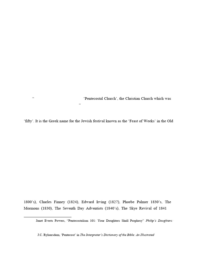 History and Theology of Pentecostal Move | PDF | Pentecostalism ...