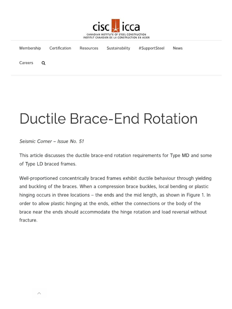 Ductile Brace End Rotation | PDF