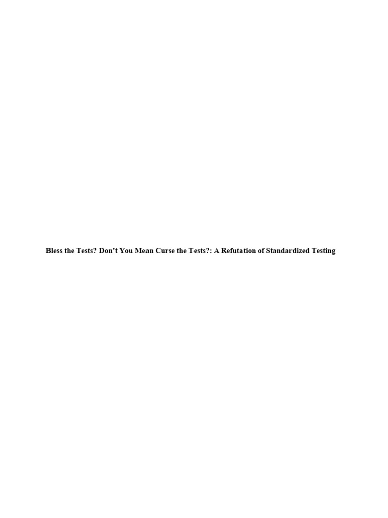 Refuting Standardized Testing Inequities | PDF | Standardized Tests ...