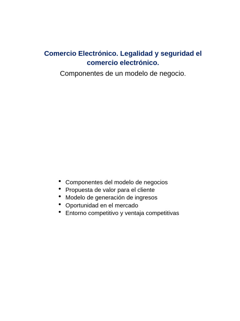 Modelo de Negocios en Comercio Electrónico | PDF | Modelo de negocio ...