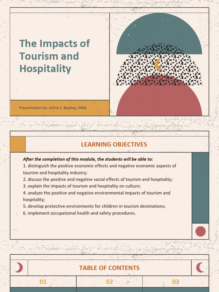 Impacts of Tourism and Hospitality | PDF | Tourism | Employment