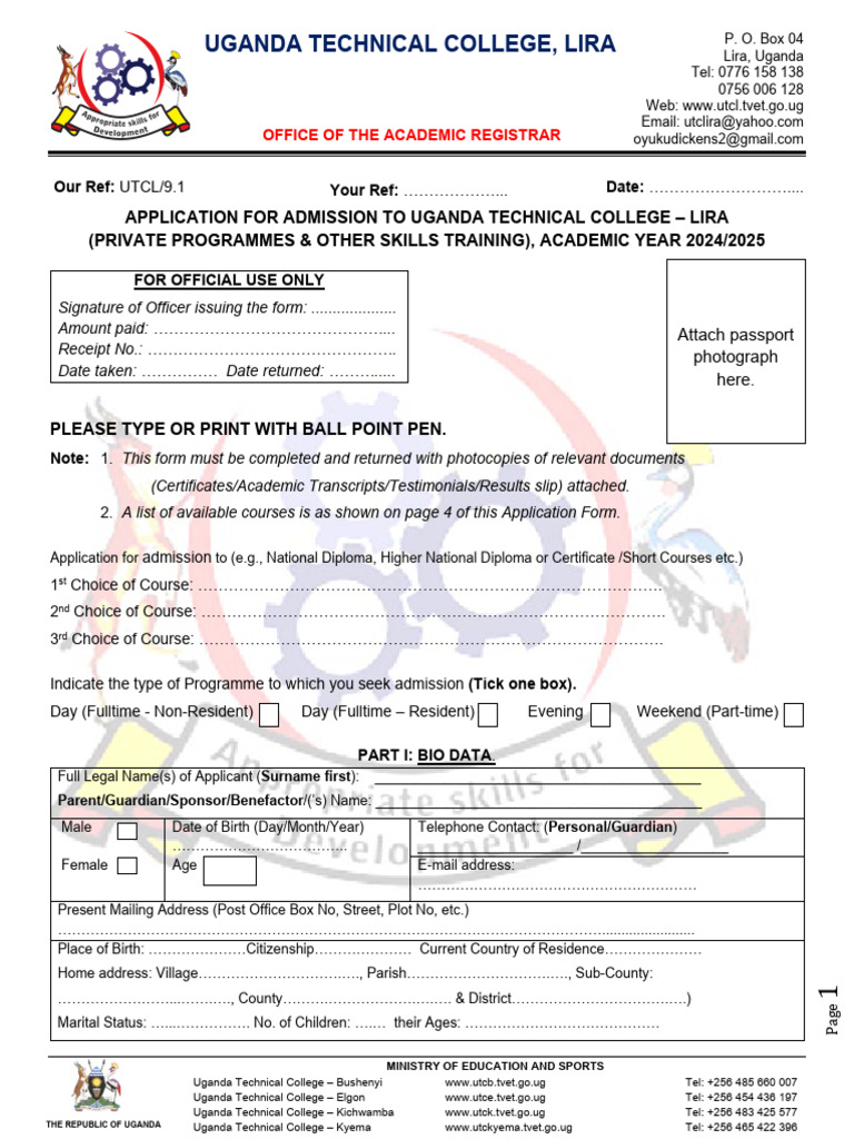 Utclira Application Form Final | PDF | Diploma