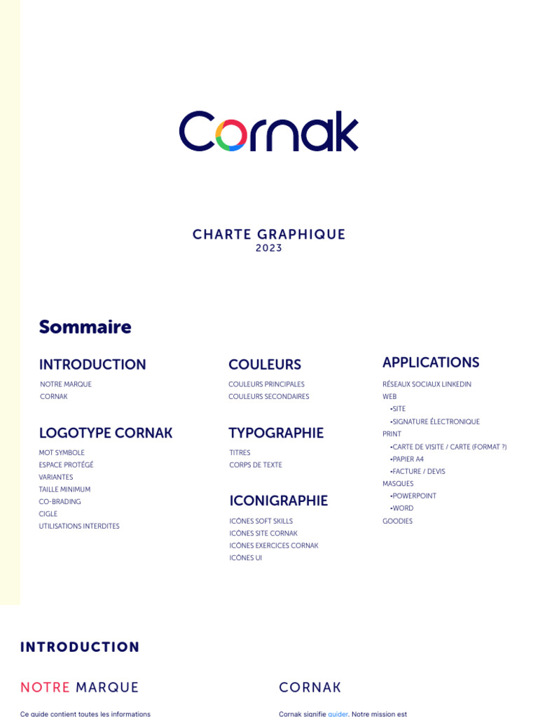 Charte Graphique Cornak 2023 | PDF | Logos | Typographie