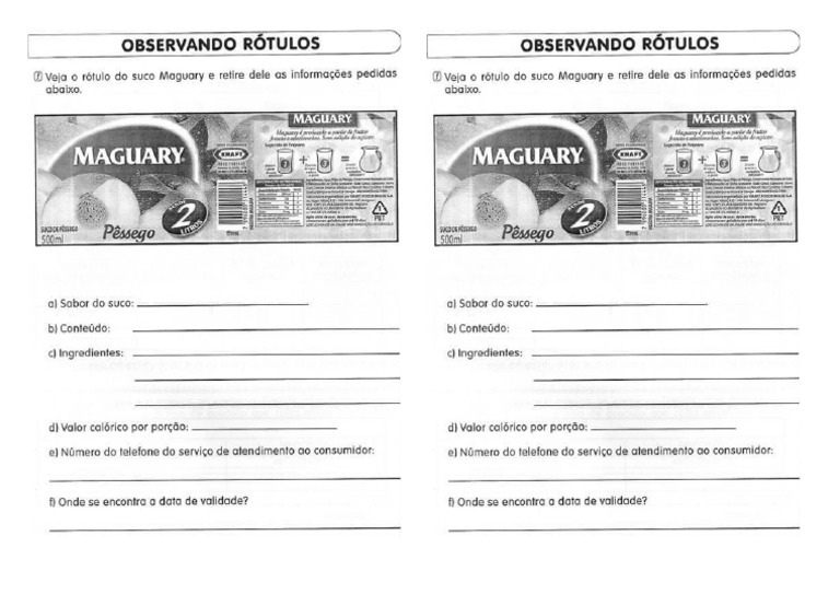Leitura de Rotulo | PDF