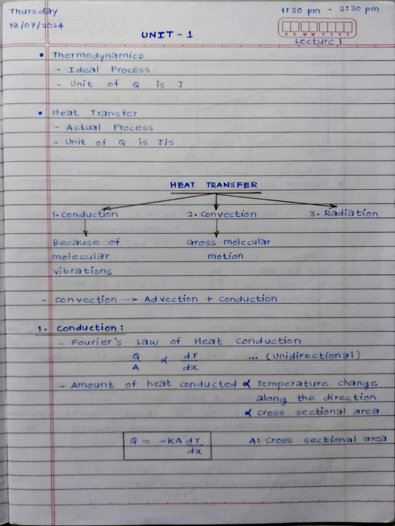 Heat Transfer Notes Upto 10 September | PDF