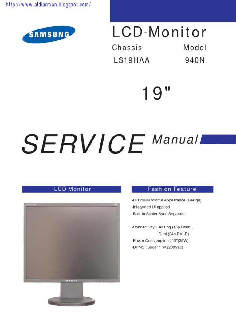 Samsung Sync Master 940N LCD Service Manual | Electrostatic Discharge |  Electrical Connector