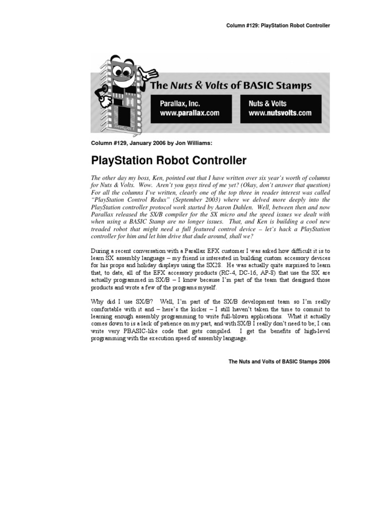 Play Station Robot Controller | PDF | Subroutine | Parameter (Computer ...