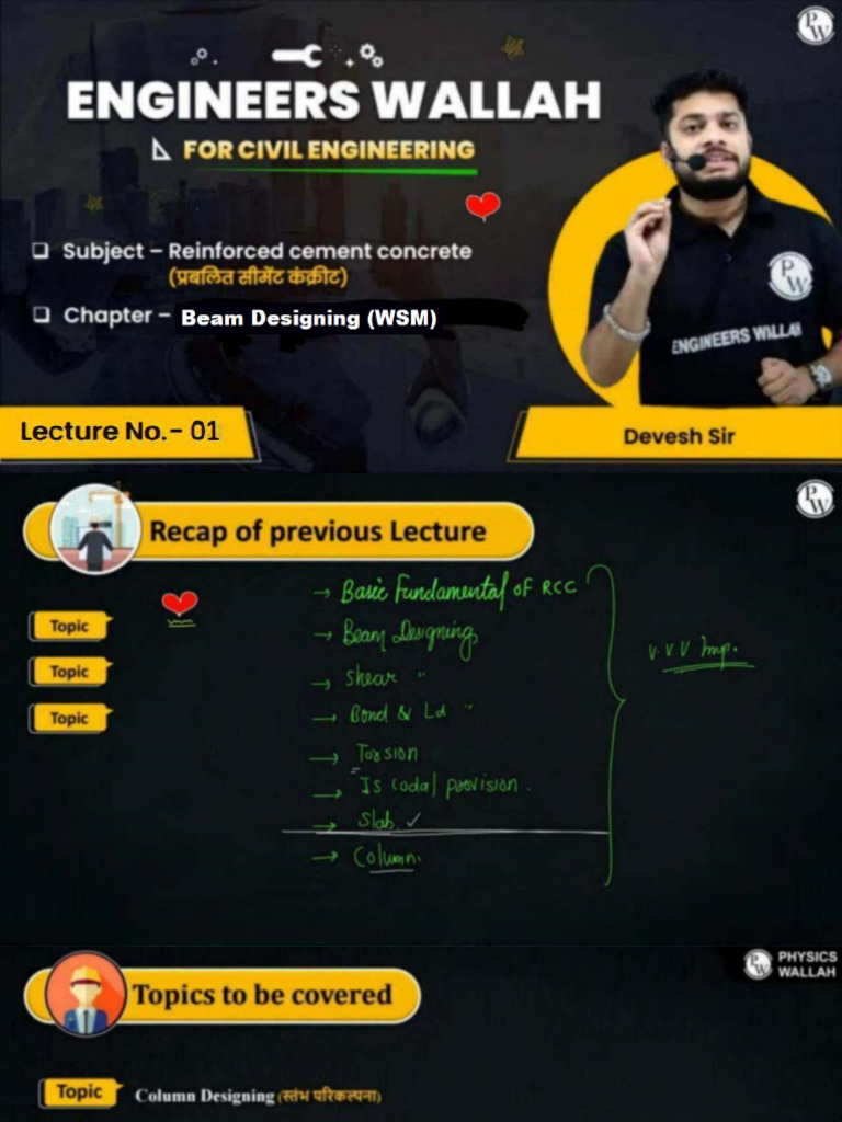 Beam Designing (WSM) 01 Class Notes | PDF