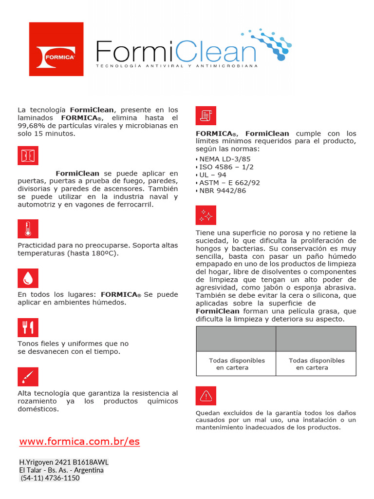 Formca Formiclean Datasheet - Es | PDF