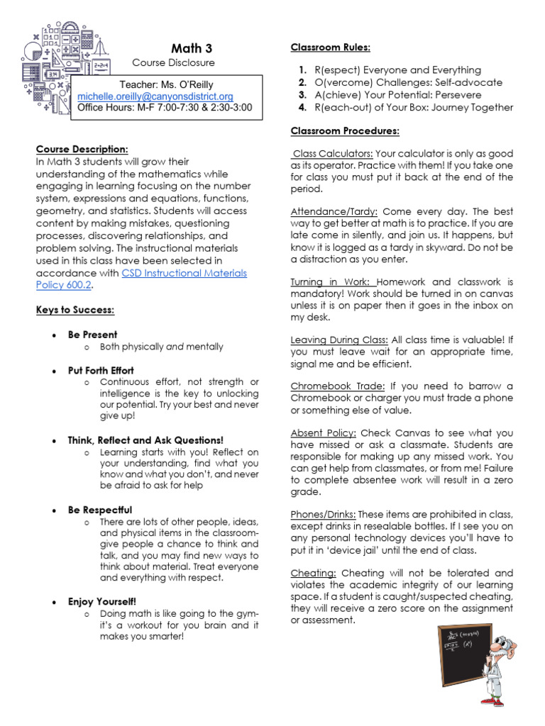 Math 3 Course Disclosure and Guidelines | PDF | Mathematics | Cognition