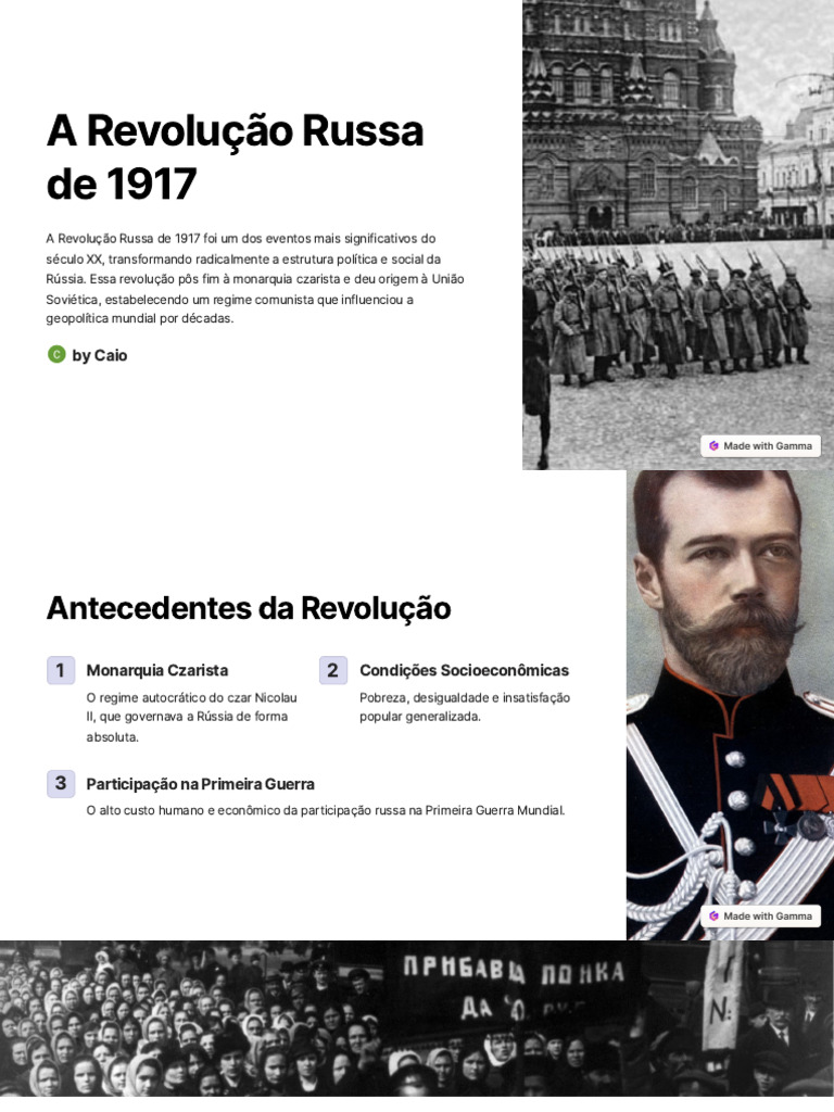A Revolucao Russa de 1917 | PDF | Revolução Russa | União Soviética