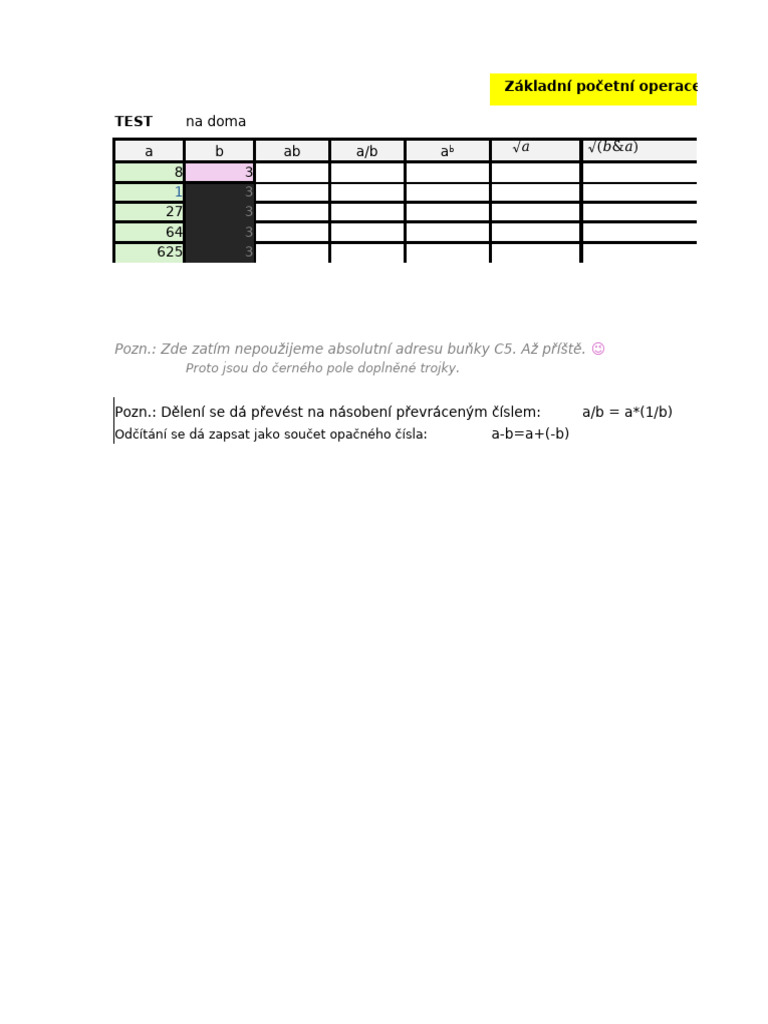 Excel 07b-Mocnina A Odmocnina | PDF