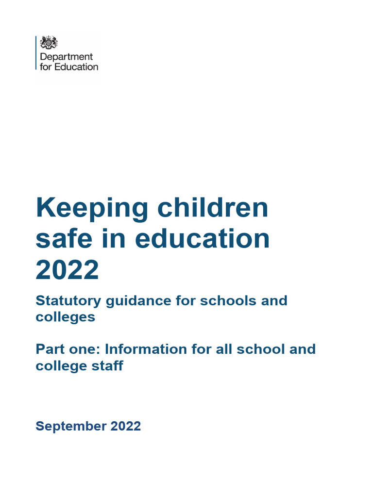 Keeping Children Safe in Education - 2022 - Part - One | PDF | Child ...