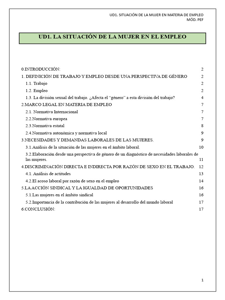 Situación Laboral de la Mujer: Análisis y Desafíos | PDF | Igualdad de ...