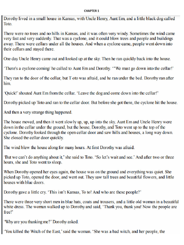 Chapter 1 The Wizard of Oz | PDF