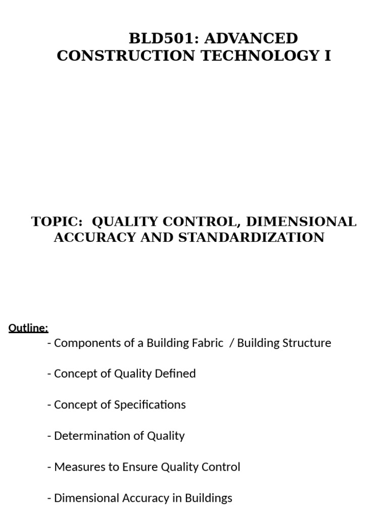 Quality Control in Construction Technology | PDF | Concrete | Accuracy ...