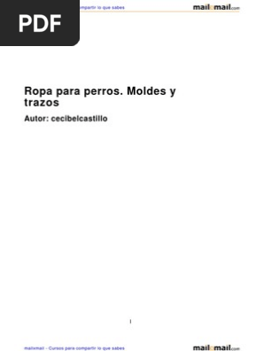 Ropa Perros Moldes Trazos 38446 Completo PDF Ropa Ocio