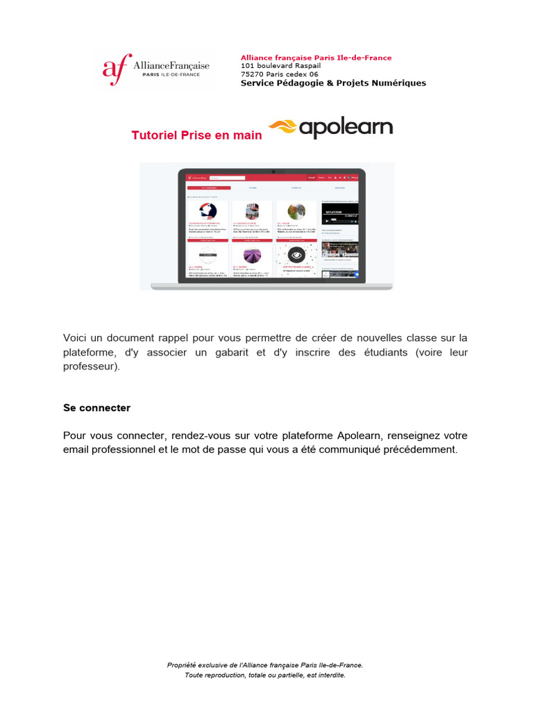 Tutoriel pour Créer des Classes sur Apolearn | PDF | Informatique