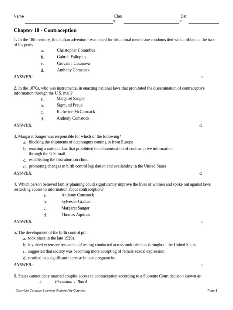 Chapter 10 Contraception | PDF | Birth Control | Combined Oral ...