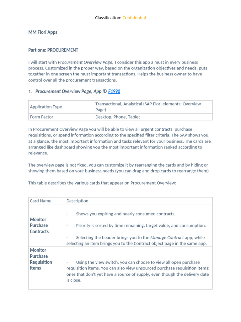 SAP Fiori Procurement Apps Overview | PDF | Accounts Payable ...