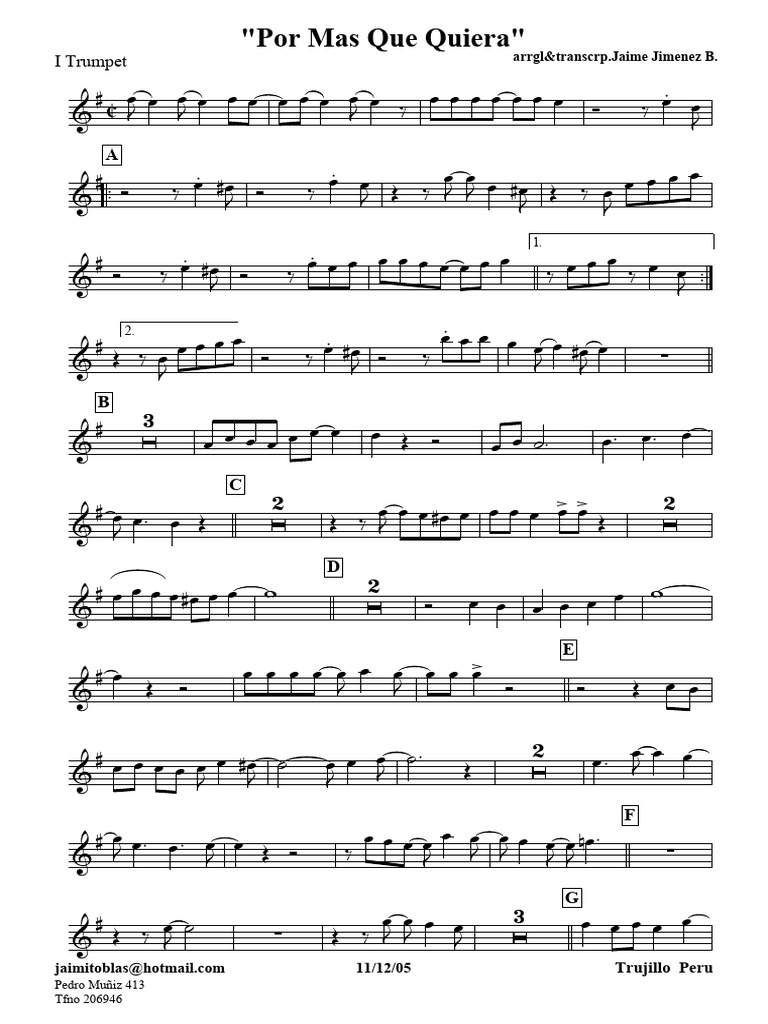 El Gran Combo - Por Mas Que Yo Quiera | PDF | Musical Instruments
