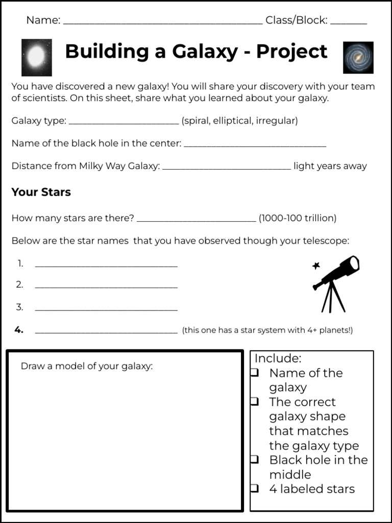 Build a Galaxy - Project | PDF | Galaxy | Milky Way