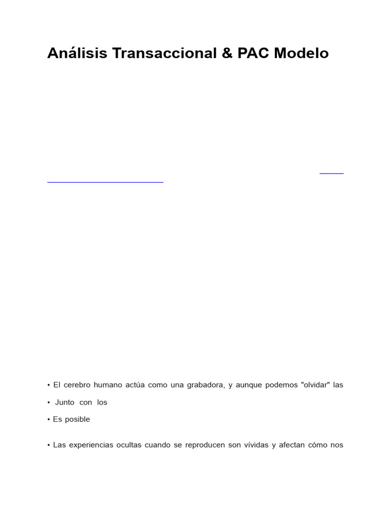Explicación del modelo PAC en español | PDF | Sicología | Conceptos ...