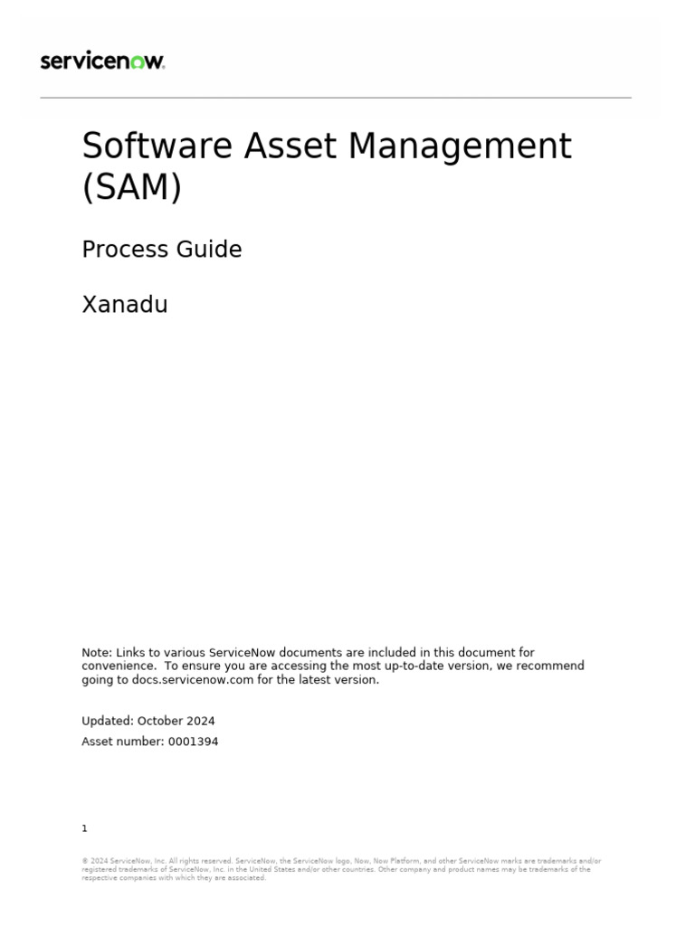 ServiceNow SAM Process Guide Overview | PDF | Software As A Service ...