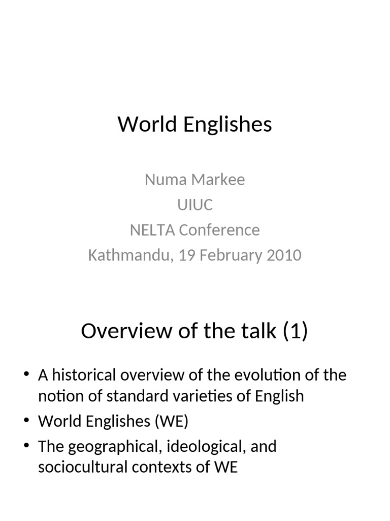 Understanding World Englishes and Impacts | PDF | English As A Second ...