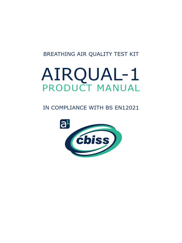 AIRQUAL-1 Breathing Air Tester Manual | PDF | Carbon Dioxide | Water