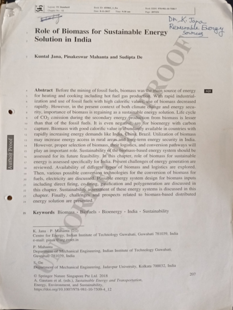 Biomass as Sustainable Energy in India | PDF | Quantity | Nature