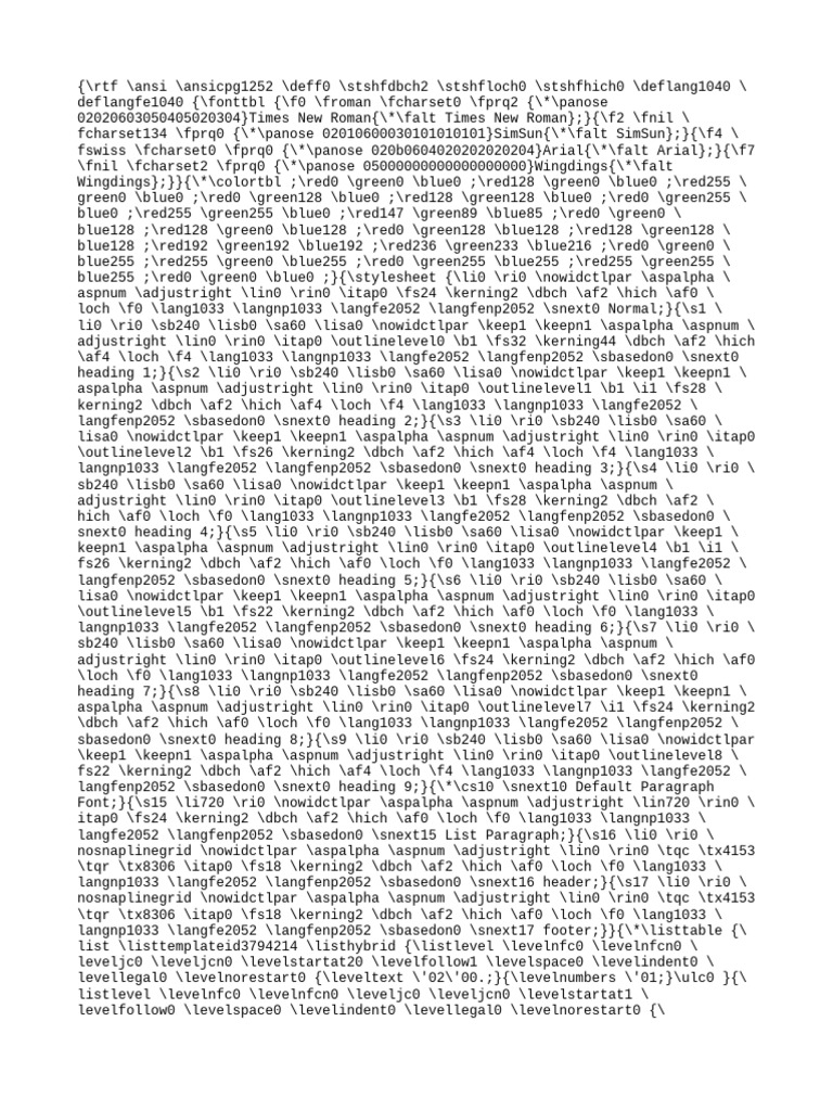 Understanding RTF Document Structure | PDF