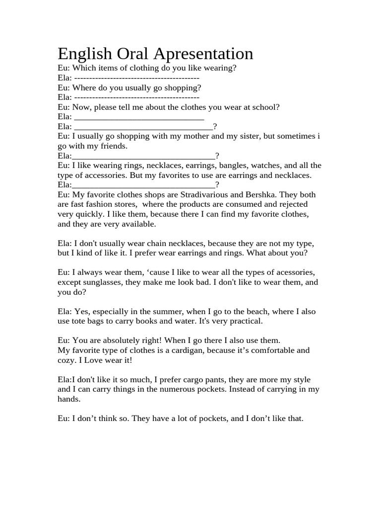 English Oral Apresentation | PDF