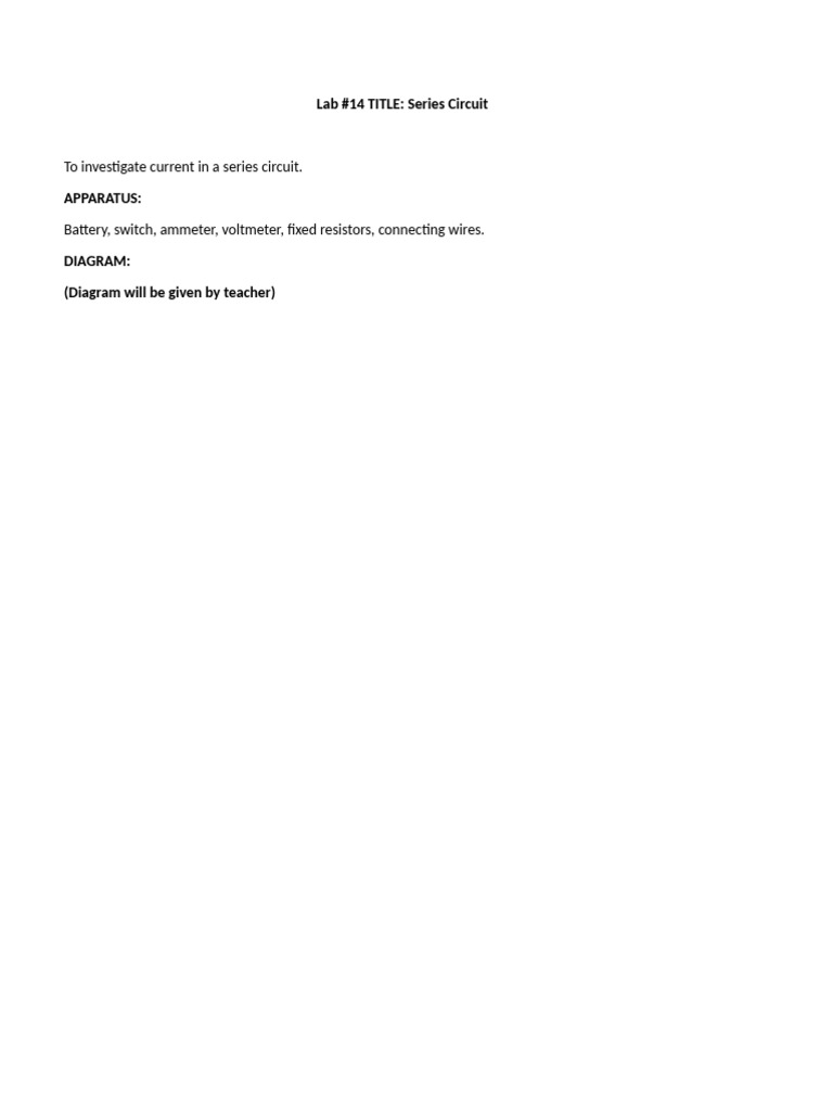 Series And Parallel Circuit Lab Pdf Series And Parallel Circuits