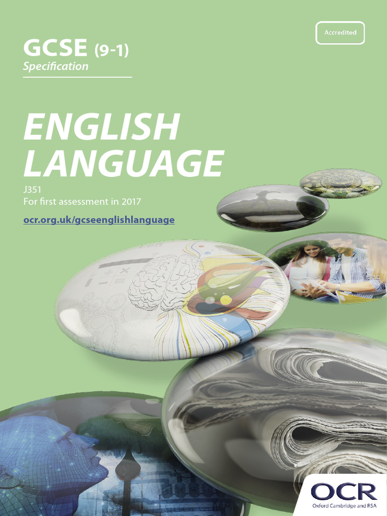 English Gcse Ocr j351 168996 Specification Accredited Gcse English ...
