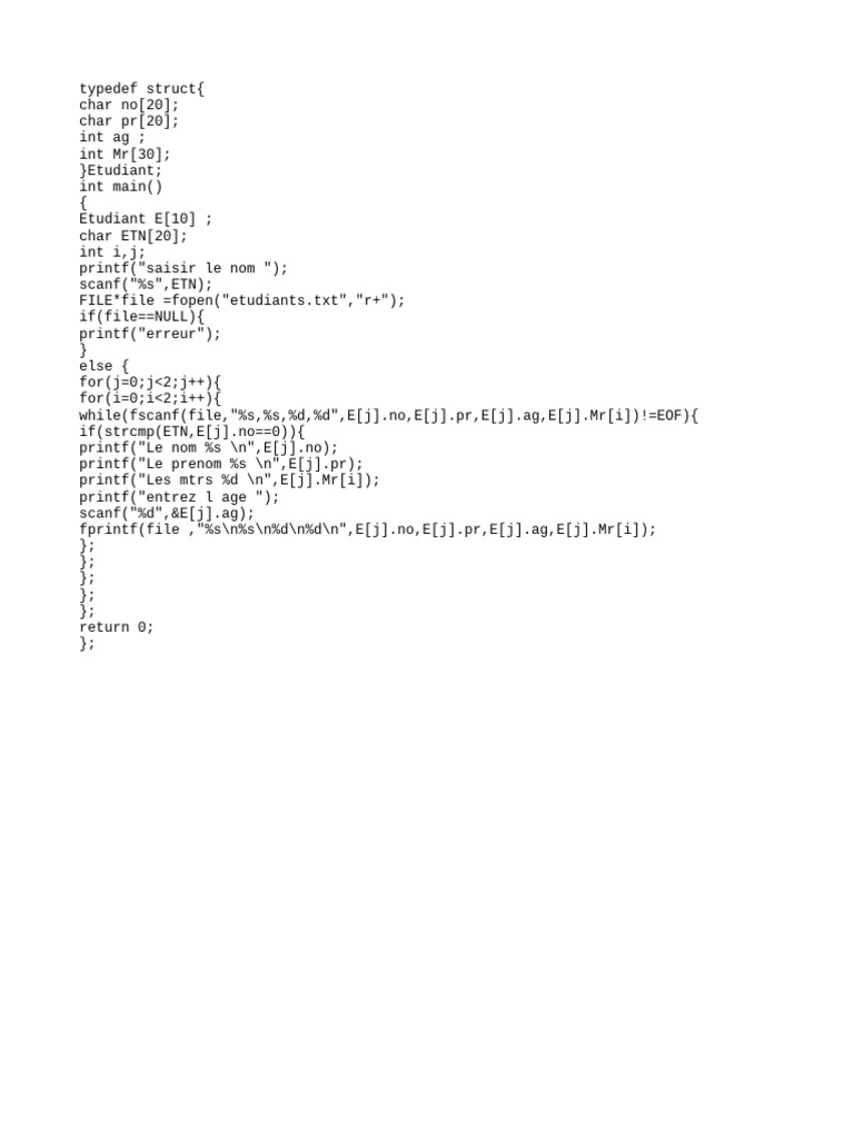 C Struct Typedef Example in Code | PDF
