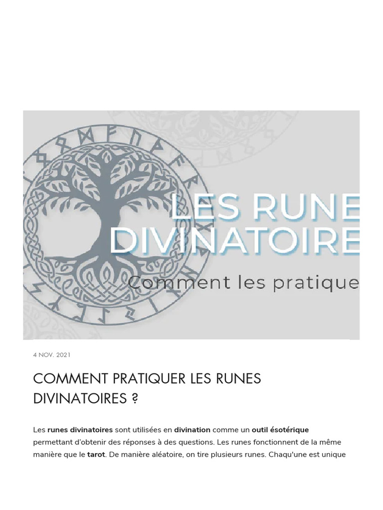 Guide pratique des runes divinatoires | PDF | Rune
