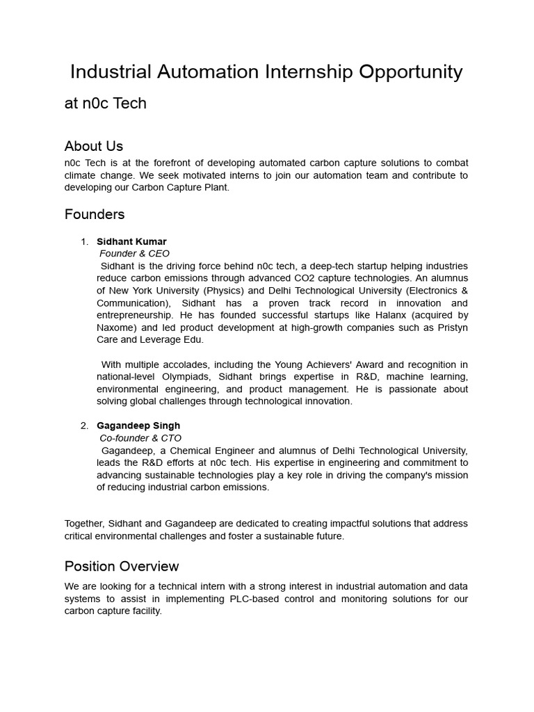 Industrial Automation Internship | PDF | Automation | Programmable ...