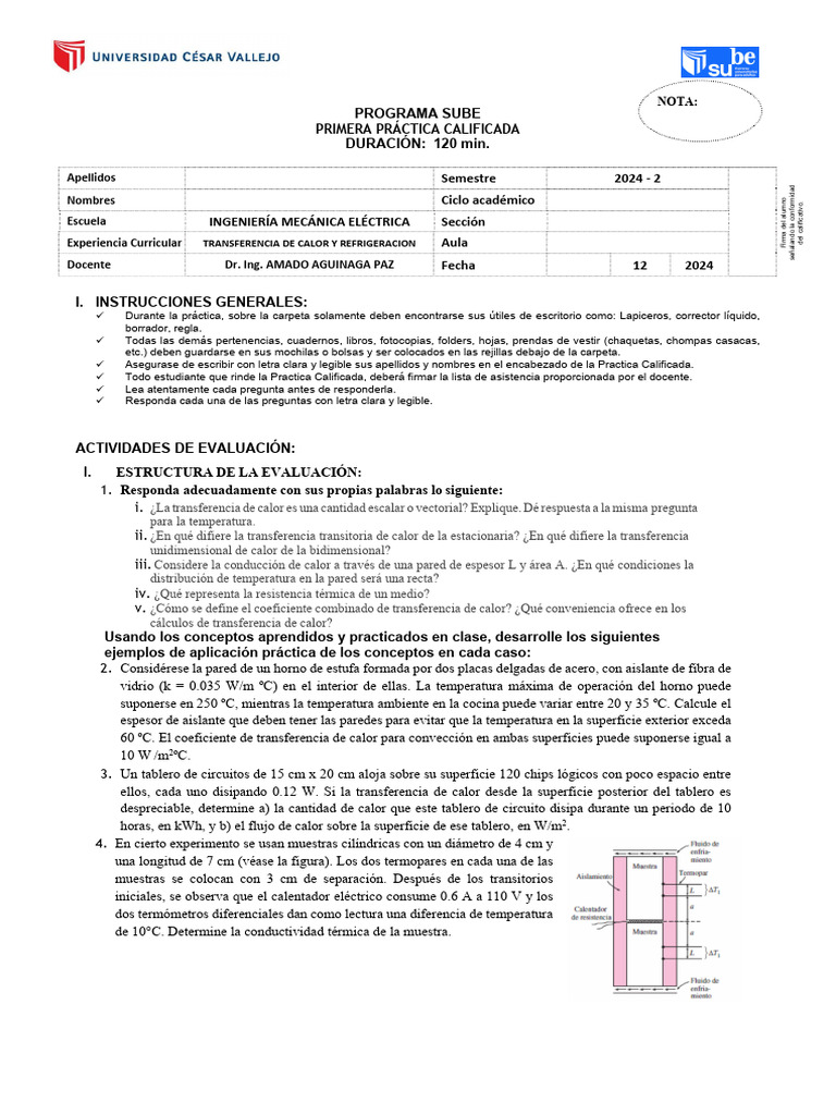 Primera Practica TC y REF | PDF | Transferencia de calor | Calor