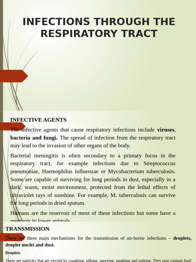 Respiratory Tract Infections Overview | PDF | Tuberculosis | Infection