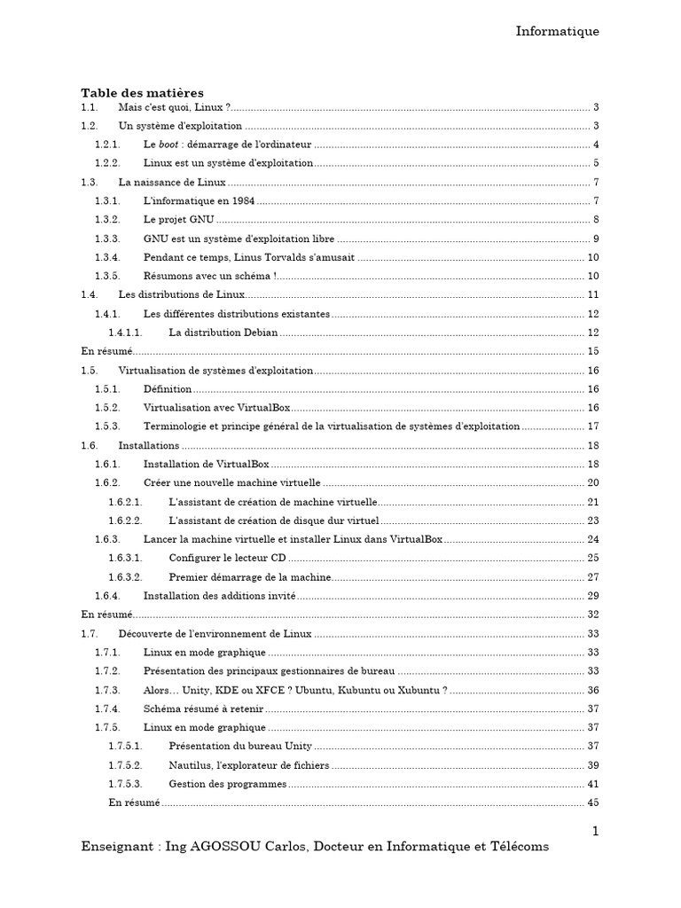 Chapitre 2 - Introduction Au Système D'exploitation Linux | PDF ...