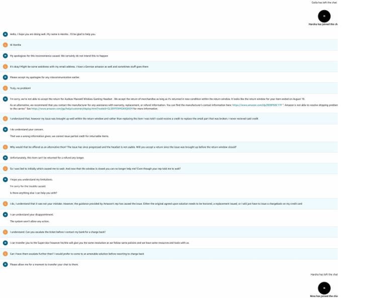 Amazon Chat Support 3 | PDF