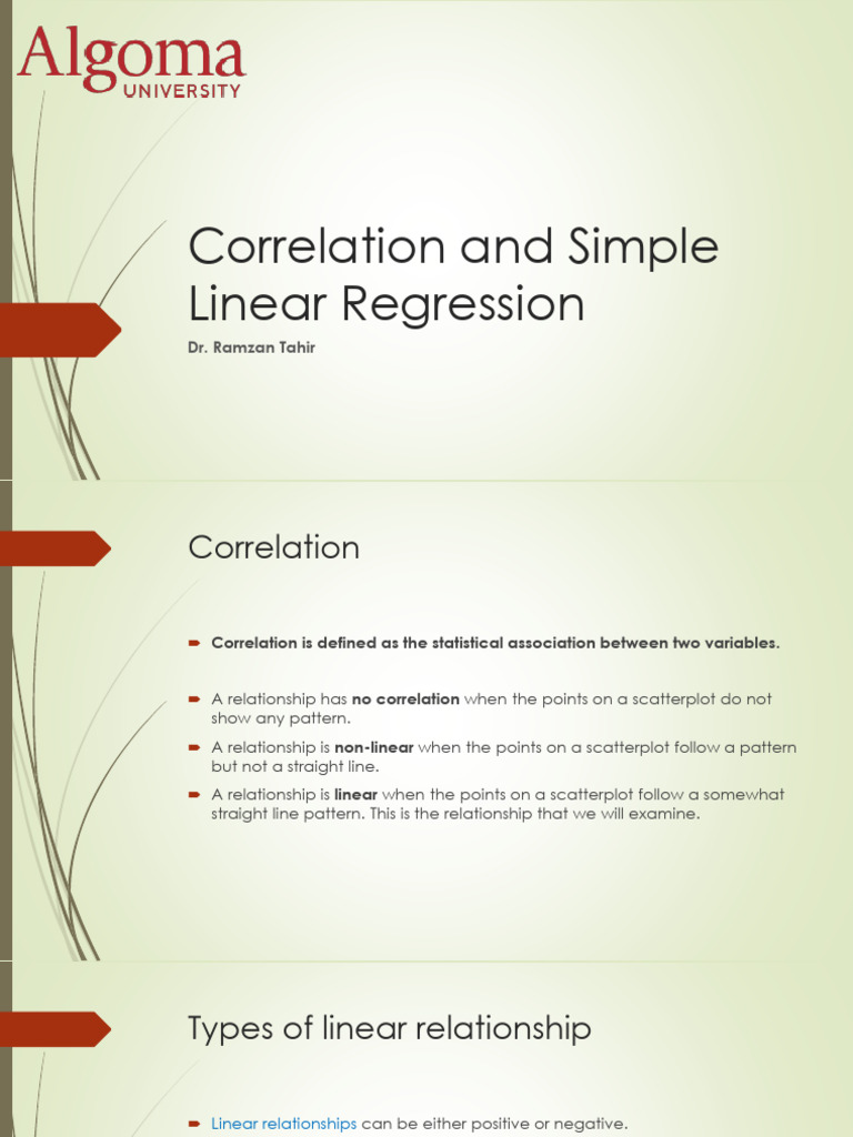Correlation and Simple Linear Regression Guide | PDF | Linear ...