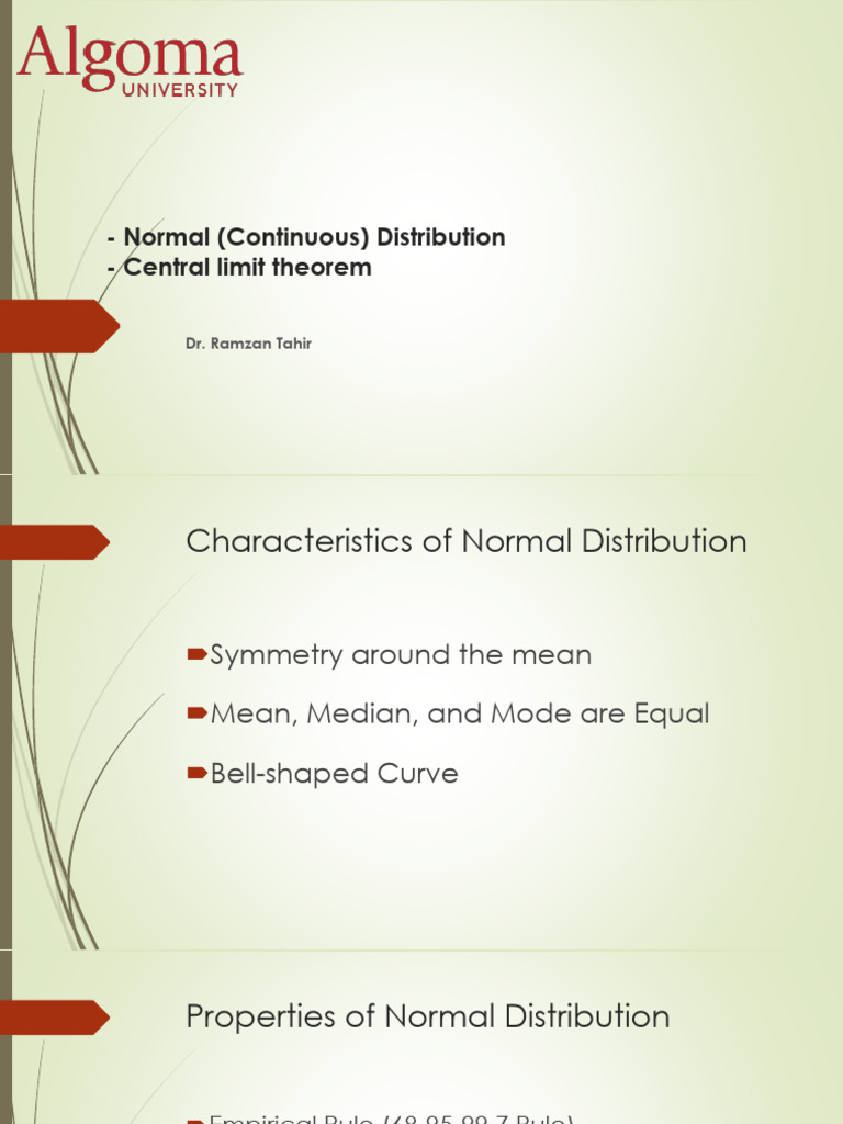 Continuous Distributions | PDF | Normal Distribution | Variance