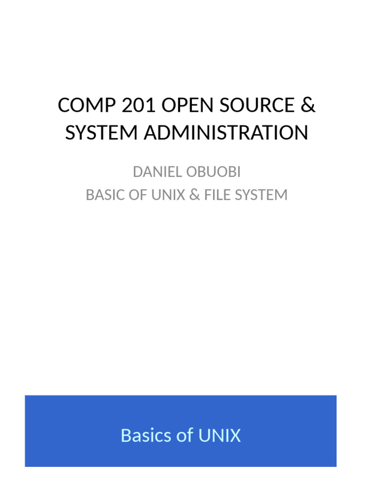 COMP 201 OpenSource L3 UnixFilesys | PDF | Directory (Computing ...
