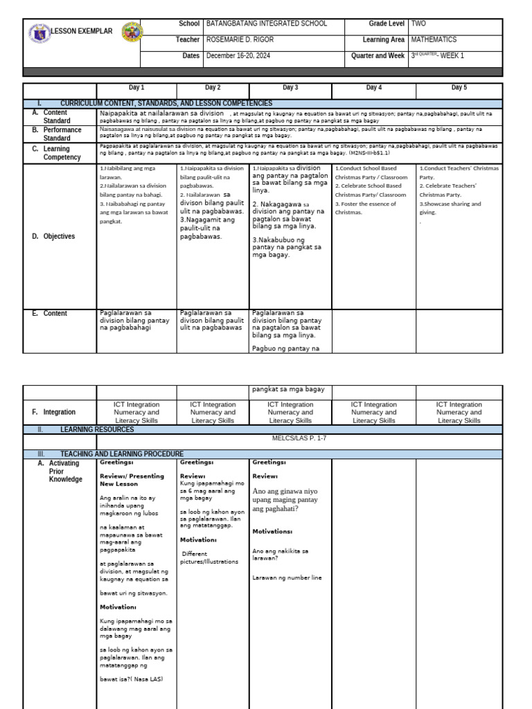 Le MATH Q3-W1 DECEMBER 16-2024 | PDF