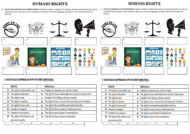 Humans Rights, Worksheet | PDF